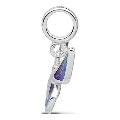 Sterling Silver Enamel Butterfly Dangle Bead – view 3