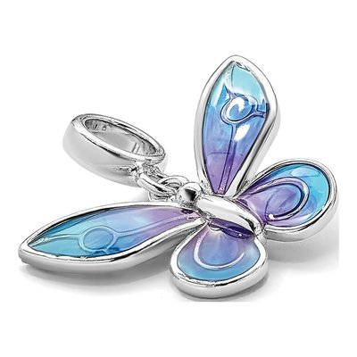 Sterling Silver Enamel Butterfly Dangle Bead – view 7