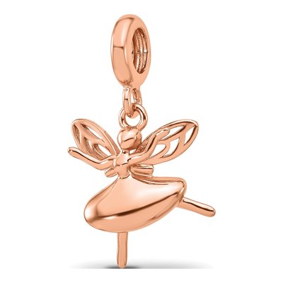 Rose Gold-Plated Sterling Silver Fairy Dangle Bead