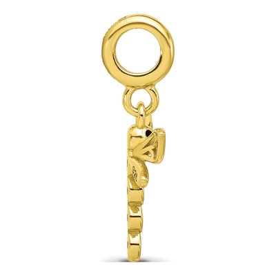 Gold-Plated Sterling Silver CZ Dragonfly Dangle Bead – view 3