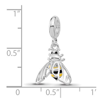 Sterling Silver Enameled Bee Dangle Bead – view 6