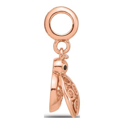 Rose Gold-Plated Sterling Silver CZ Bug Dangle Bead – view 3