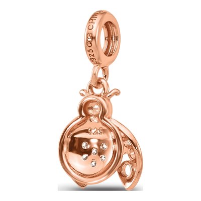 Rose Gold-Plated Sterling Silver CZ Bug Dangle Bead – view 6