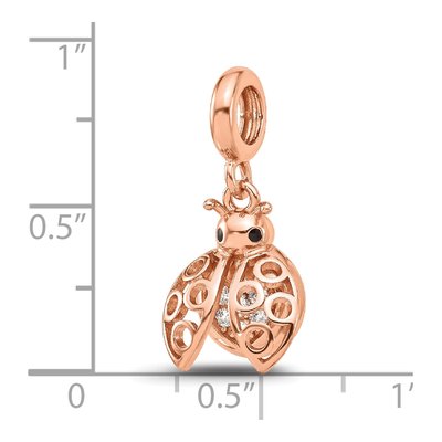 Rose Gold-Plated Sterling Silver CZ Bug Dangle Bead – view 7