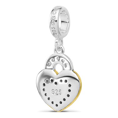 Sterling Silver CZ Heart Dangle Bead – view 5