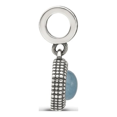 Sterling Silver Blue Chalcedony Dangle Bead – view 3