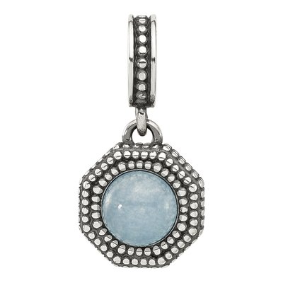 Sterling Silver Blue Chalcedony Dangle Bead – view 4