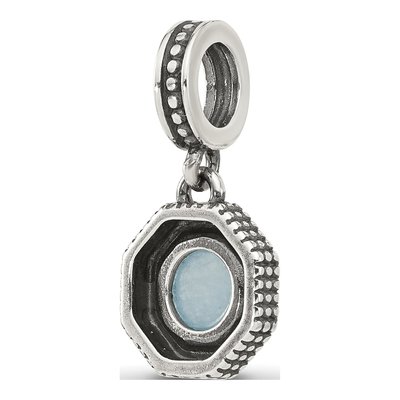 Sterling Silver Blue Chalcedony Dangle Bead – view 6