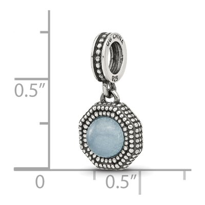 Sterling Silver Blue Chalcedony Dangle Bead – view 7