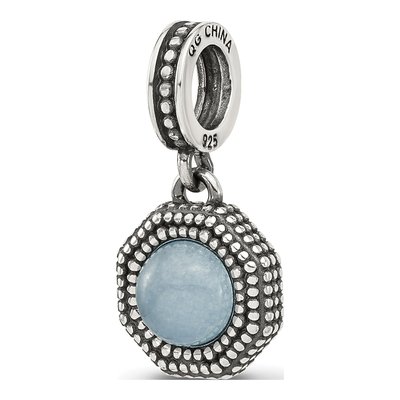 Sterling Silver Blue Chalcedony Dangle Bead