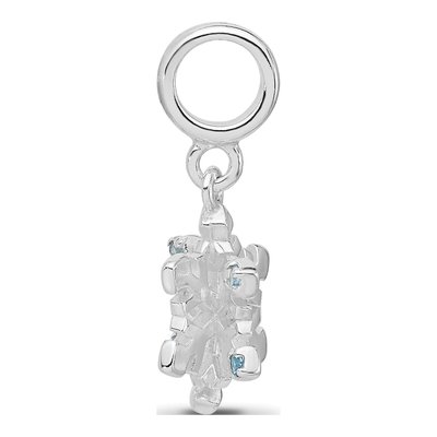 Sterling Silver Blue Spinel Snowflake Dangle Bead – view 3
