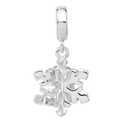 Sterling Silver Blue Spinel Snowflake Dangle Bead – view 4