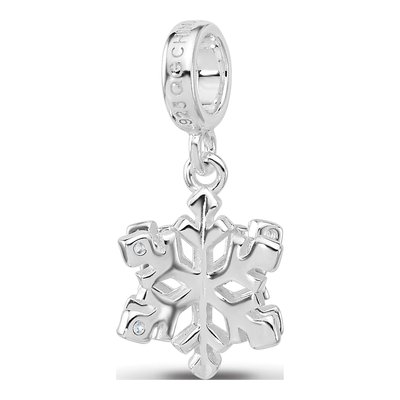 Sterling Silver Blue Spinel Snowflake Dangle Bead – view 5