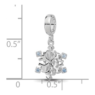 Sterling Silver Blue Spinel Snowflake Dangle Bead – view 6