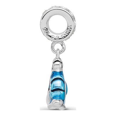 Sterling Silver Crystal Snail Dangle Bead – view 3