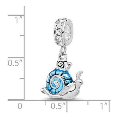 Sterling Silver Crystal Snail Dangle Bead – view 7