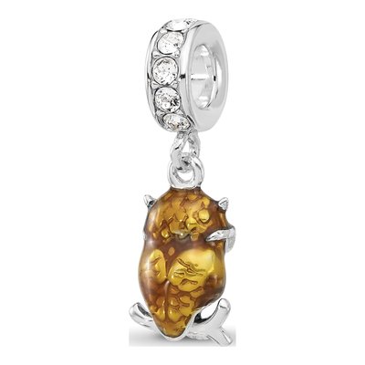 Sterling Silver Crystal Enameled Owl Dangle Bead – view 6