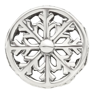 Sterling Silver Snowflake Bead – view 4