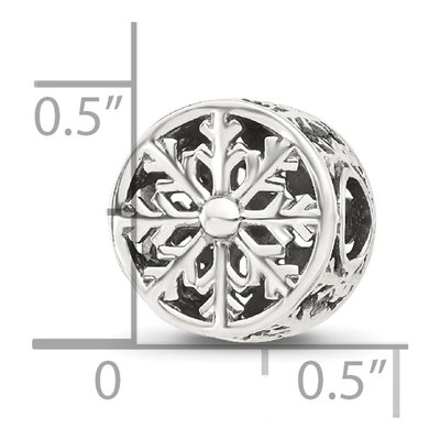 Sterling Silver Snowflake Bead – view 5
