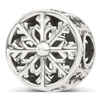 Sterling Silver Snowflake Bead