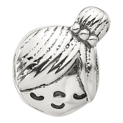 Sterling Silver Little Girl Head Bead – view 4