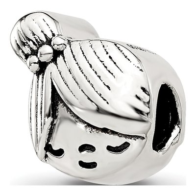 Sterling Silver Little Girl Head Bead – view 5
