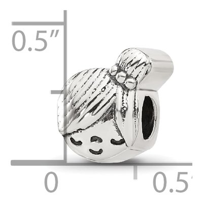 Sterling Silver Little Girl Head Bead – view 6