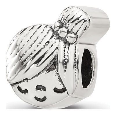 Sterling Silver Little Girl Head Bead