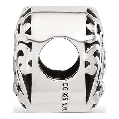 Sterling Silver Floral Heart Bead – view 3