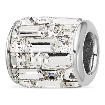 Sterling Silver Crystal Clear Bead
