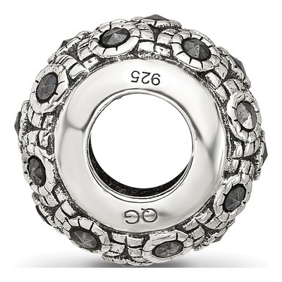 Sterling Silver Antiqued Marcasite Bead – view 3