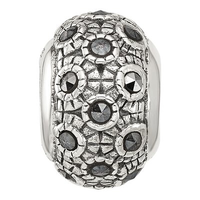 Sterling Silver Antiqued Marcasite Bead – view 4