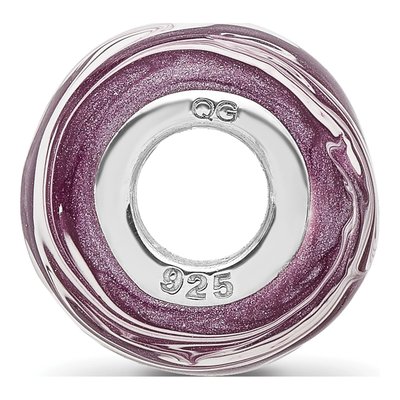 Sterling Silver Purple Enamel Bead – view 3