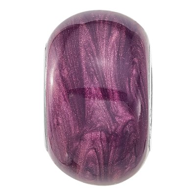 Sterling Silver Purple Shimmer Enamel Bead – view 4