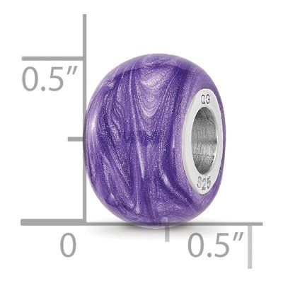 Sterling Silver Purple Enamel Shimmer Bead – view 5