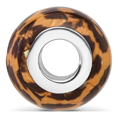Sterling Silver Leopard Enamel Bead – view 3
