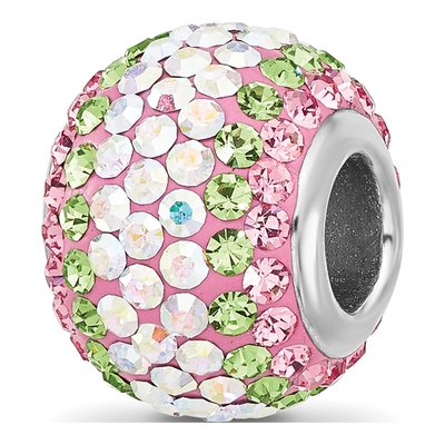 Sterling Silver Crystal Iridecent Bead