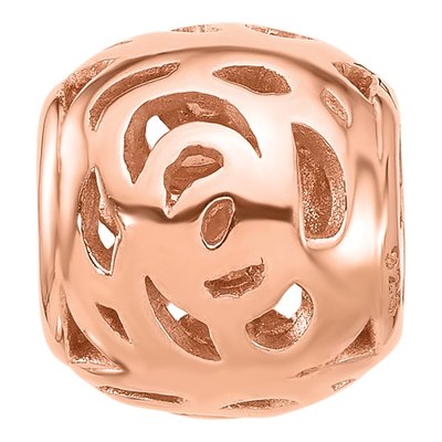 Rose Gold-Plated Sterling Silver Floral Bead – view 4