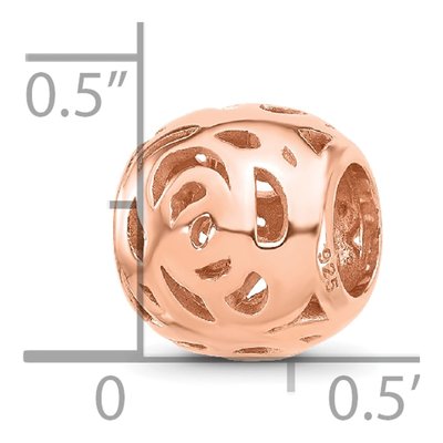 Rose Gold-Plated Sterling Silver Floral Bead – view 5