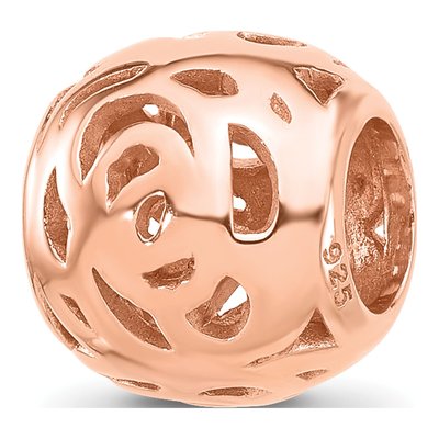 Rose Gold-Plated Sterling Silver Floral Bead