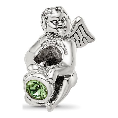 Sterling Silver CZ August Bead