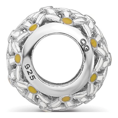 Sterling Silver Enameled Daisy Bead – view 3
