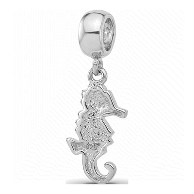 Sterling Silver Crystal Seahorse Dangle Bead – view 5