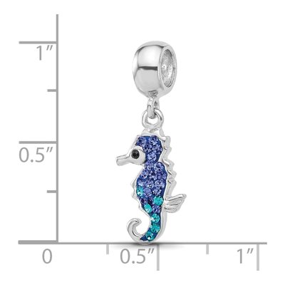 Sterling Silver Crystal Seahorse Dangle Bead – view 6