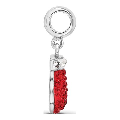 Sterling Silver Crystal Christmas Stocking Dangle Bead – view 3