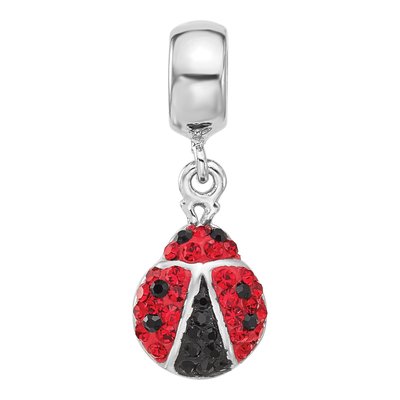 Sterling Silver Crystal Bug Bead – view 4