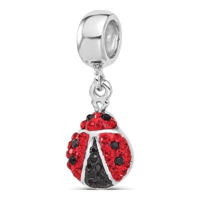 Sterling Silver Crystal Bug Bead