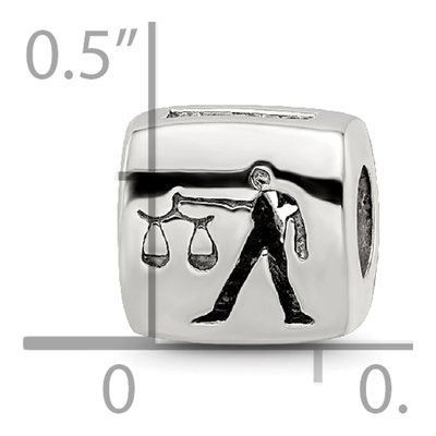 Sterling Silver Libra Zodiac Bead – view 6