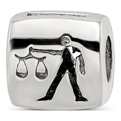Sterling Silver Libra Zodiac Bead