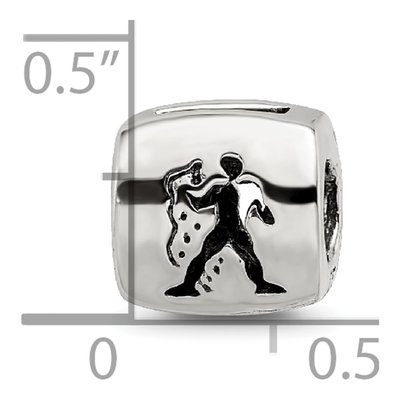 Sterling Silver Aquarius Zodiac Bead – view 6